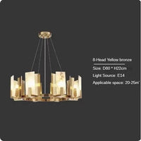 Suspension Luxe LED en Marbre Naturel | Marco Lucetti 8 têtes / Lumière blanche