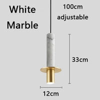 Suspension Luxe Marble-Light LED | Marco Lucetti Marbre blanc / Blanc froid
