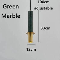 Suspension Luxe Marble-Light LED | Marco Lucetti Marbre vert foncé / Blanc froid