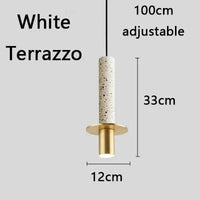 Suspension Luxe Marble-Light LED | Marco Lucetti Terrazzo Blanc / Blanc froid