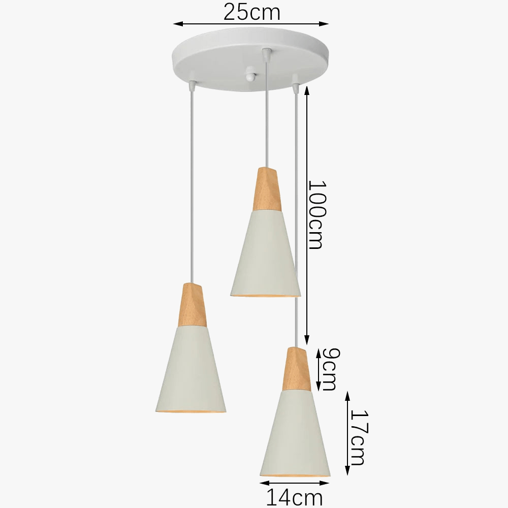 Suspension Macaron Nordique en Bois 3 Têtes pour Bar & Restaurant | Marco Lucetti