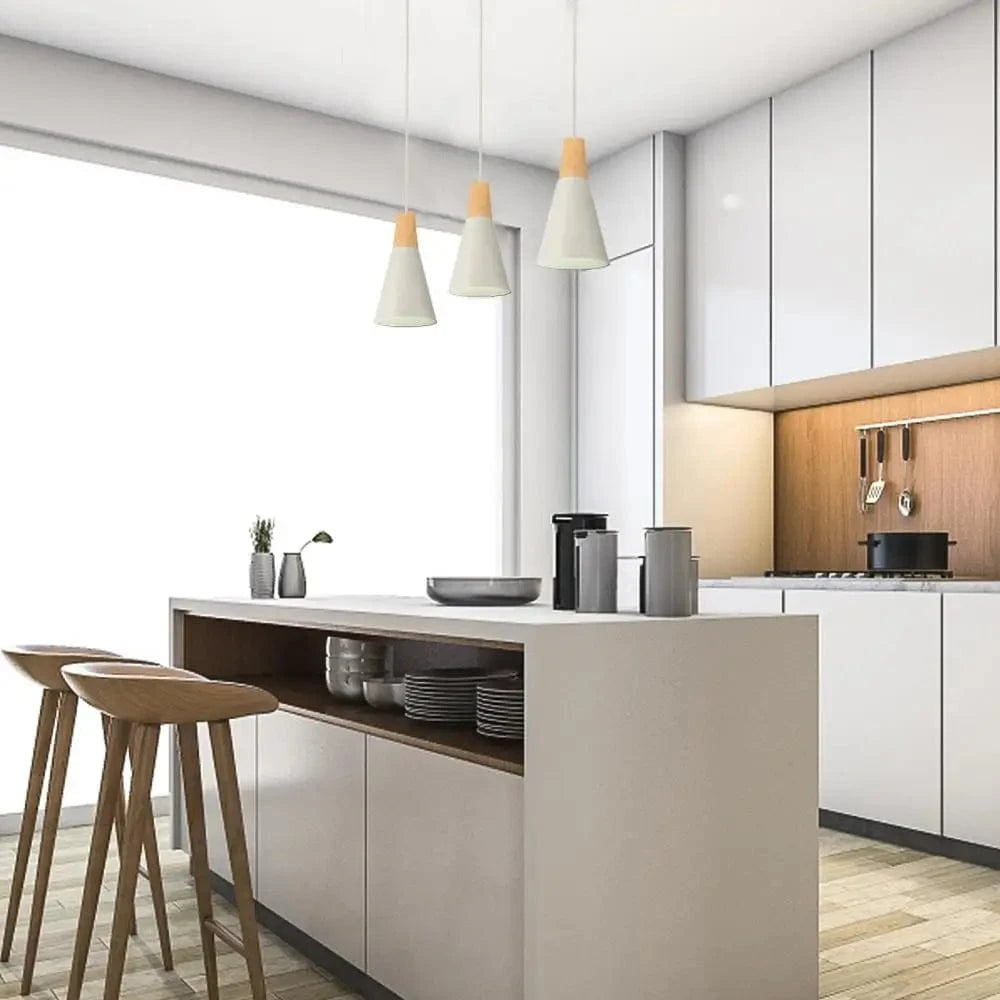 Suspension Macaron Nordique en Bois 3 Têtes pour Bar & Restaurant | Marco Lucetti