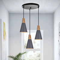 Suspension Macaron Nordique en Bois 3 Têtes pour Bar & Restaurant | Marco Lucetti