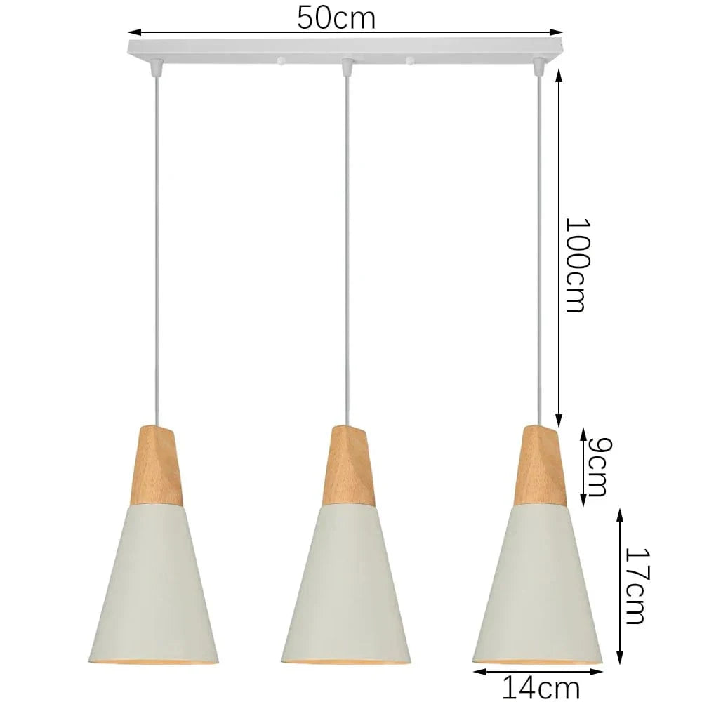 Suspension Macaron Nordique en Bois 3 Têtes pour Bar & Restaurant | Marco Lucetti B2