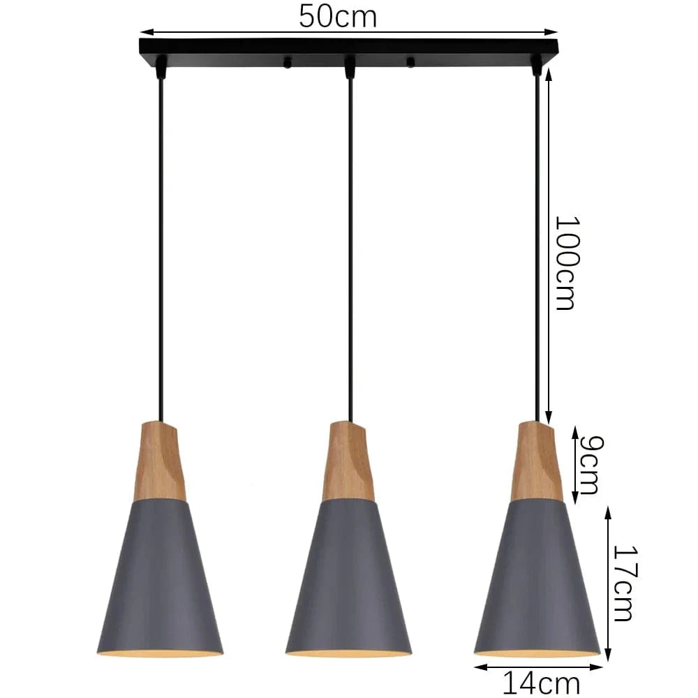 Suspension Macaron Nordique en Bois 3 Têtes pour Bar & Restaurant | Marco Lucetti B3