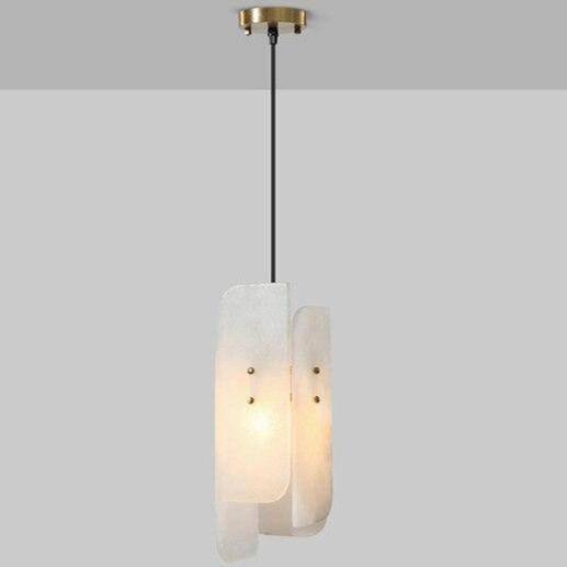 Suspension marbre blanc LED - Luxe absolu | Marco Lucetti 15 x 40cm