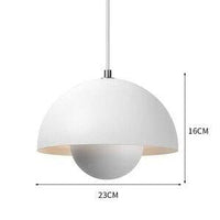 Suspension Maryana: Style Moderne, Abat-jour Demi-cercle Coloré | Marco Lucetti Blanc
