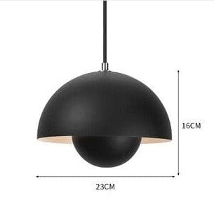 Suspension Maryana: Style Moderne, Abat-jour Demi-cercle Coloré | Marco Lucetti Noir