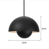 Suspension Maryana: Style Moderne, Abat-jour Demi-cercle Coloré | Marco Lucetti Noir