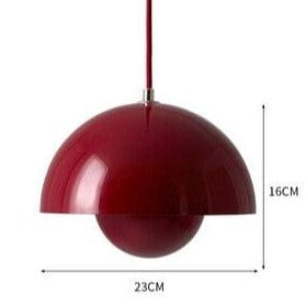 Suspension Maryana: Style Moderne, Abat-jour Demi-cercle Coloré | Marco Lucetti Rouge