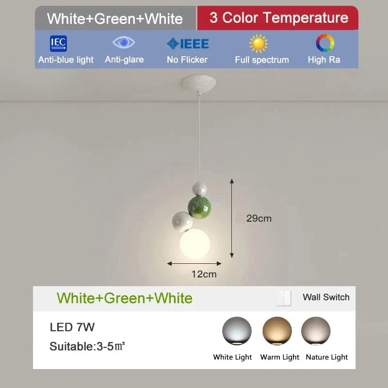 Suspension Métal Colorées | Marco Lucetti Blanc Vert Blanc / 3 Température de couleur