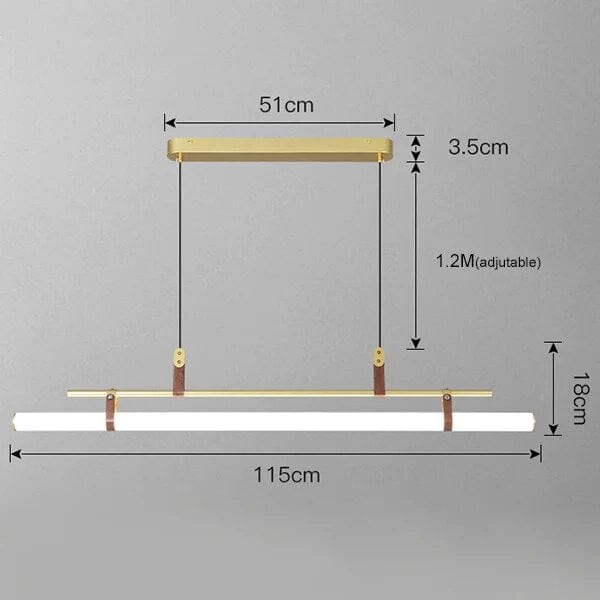 Suspension Minimaliste - Élégance pour la Salle à Manger | Marco Lucetti 115 cm d&#39;or / 3 couleurs