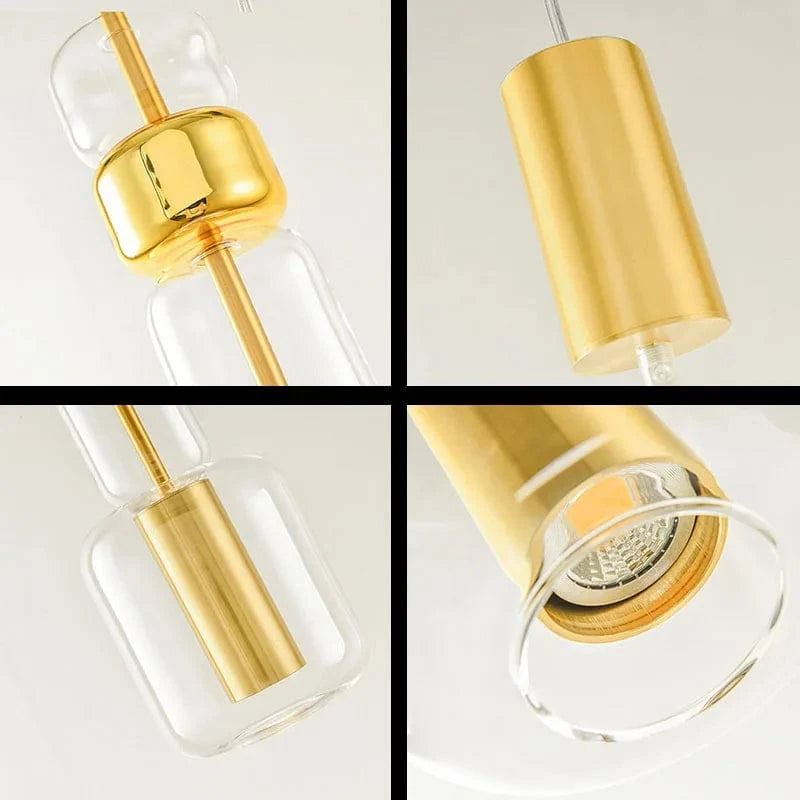 Suspension modern-gold en verre et métal pour divers usages | Marco Lucetti