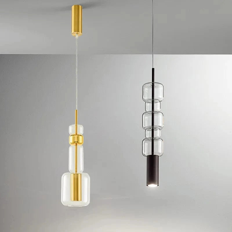 Suspension modern-gold en verre et métal pour divers usages | Marco Lucetti