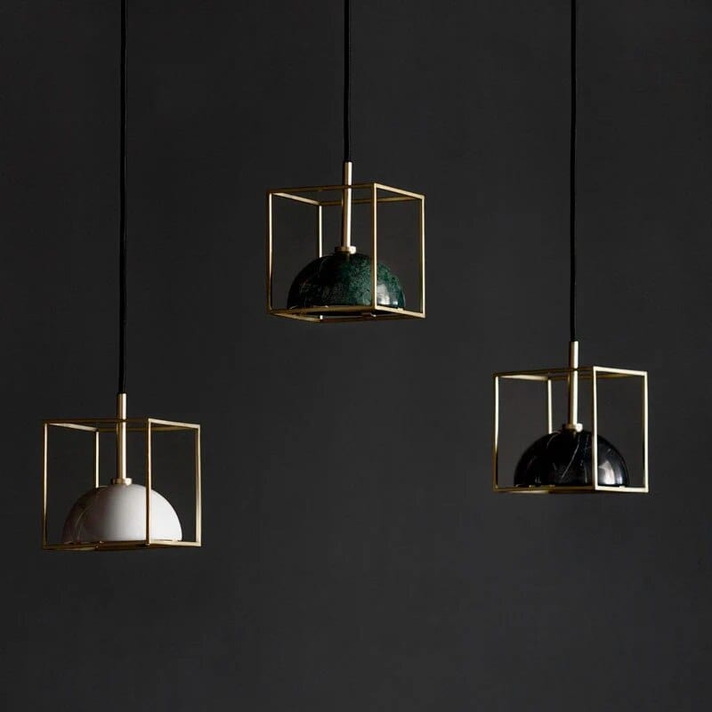 Suspension modern' marbre et cuivre | Marco Lucetti
