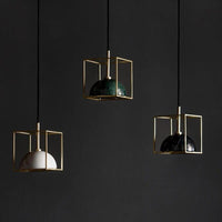 Suspension modern' marbre et cuivre | Marco Lucetti
