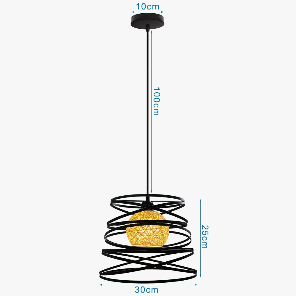Lustre Suspendu Ruban LED Vintage Moderne Tourbillon