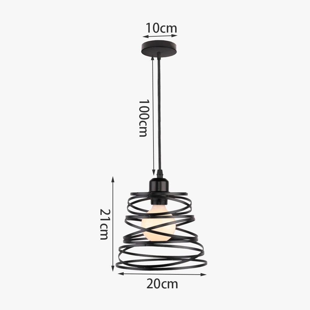 Lustre Suspendu Ruban LED Vintage Moderne Tourbillon