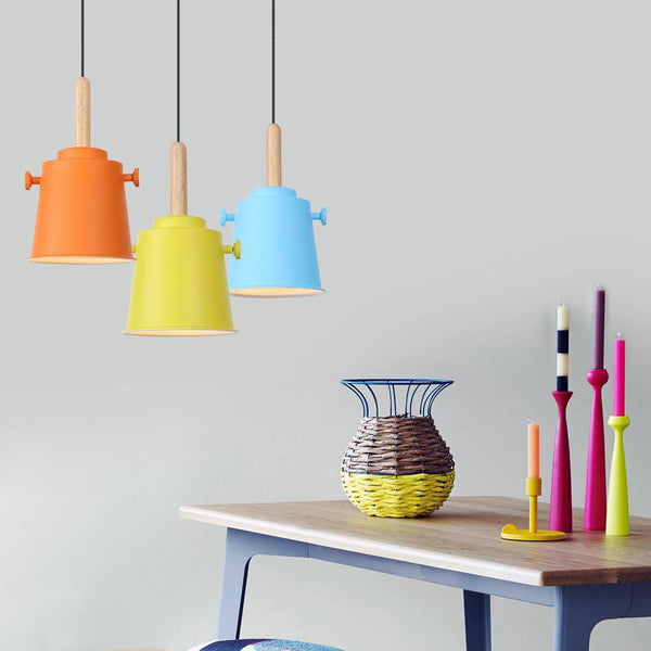 Suspension moderne colorée en bois WoodStick | Marco Lucetti