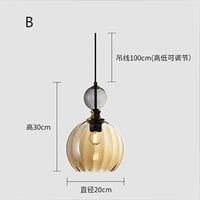 Suspension moderne couleur tête unique Nordic Lights LED - Design Verre Suspendu - Décor Lumineux pour Restaurant, Salon, Bar | Marco Lucetti Ambre