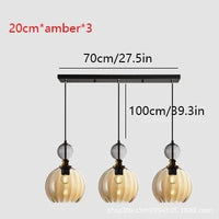 Suspension moderne couleur tête unique Nordic Lights LED - Design Verre Suspendu - Décor Lumineux pour Restaurant, Salon, Bar | Marco Lucetti Ambre 3