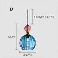 Suspension moderne couleur tête unique Nordic Lights LED - Design Verre Suspendu - Décor Lumineux pour Restaurant, Salon, Bar | Marco Lucetti Bleu