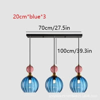 Suspension moderne couleur tête unique Nordic Lights LED - Design Verre Suspendu - Décor Lumineux pour Restaurant, Salon, Bar | Marco Lucetti Bleu 3