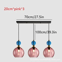 Suspension moderne couleur tête unique Nordic Lights LED - Design Verre Suspendu - Décor Lumineux pour Restaurant, Salon, Bar | Marco Lucetti Rose 3