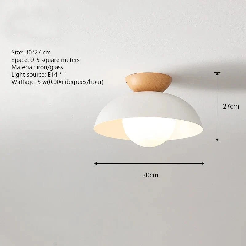 Suspension moderne en bois avec leds et abat-jour métal minimaliste | Marco Lucetti A blanc / Blanc froid