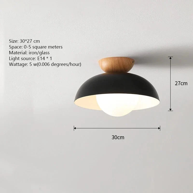 Suspension moderne en bois avec leds et abat-jour métal minimaliste | Marco Lucetti A noir / Blanc froid