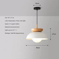 Suspension moderne en bois avec leds et abat-jour métal minimaliste | Marco Lucetti B blanc / Blanc froid