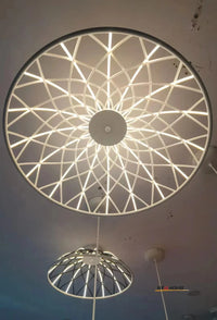 Suspension moderne en corde "Nordic Skynest" LED - Macaron Mesh. | Marco Lucetti