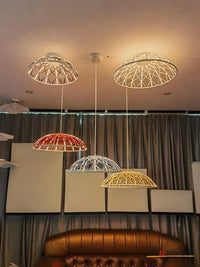 Suspension moderne en corde "Nordic Skynest" LED - Macaron Mesh. | Marco Lucetti