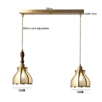 Suspension Moderne en Cuivre et Verre avec LED - Marque IWHD | Marco Lucetti 2 têtes 1 / 4W(MAX60W)