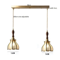 Suspension Moderne en Cuivre et Verre avec LED - Marque IWHD | Marco Lucetti 2 têtes 2 / 4W(MAX60W)