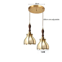 Suspension Moderne en Cuivre et Verre avec LED - Marque IWHD | Marco Lucetti 2 têtes 3 / 4W(MAX60W)