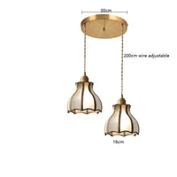 Suspension Moderne en Cuivre et Verre avec LED - Marque IWHD | Marco Lucetti 2 têtes 4 / 4W(MAX60W)