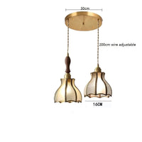 Suspension Moderne en Cuivre et Verre avec LED - Marque IWHD | Marco Lucetti 2 têtes 5 / 4W(MAX60W)