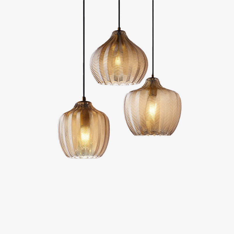 Suspension Guezra en verre fumé - Design contemporain
