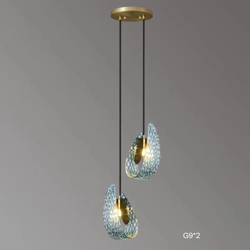 Suspension moderne en verre - Motif floral Jardin Élégant | Marco Lucetti 2 lumières / Lumière chaude