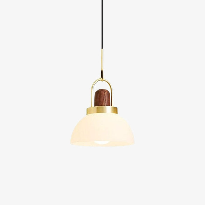 Suspension Ona : Élégance LED en verre et bois
