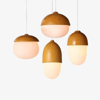 Suspension LED Marla en bois.