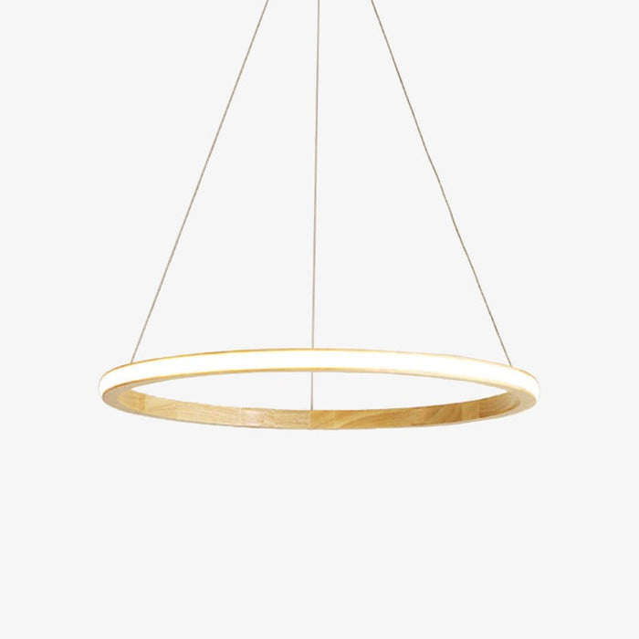 Suspension LED Ibarne en bois lumineux