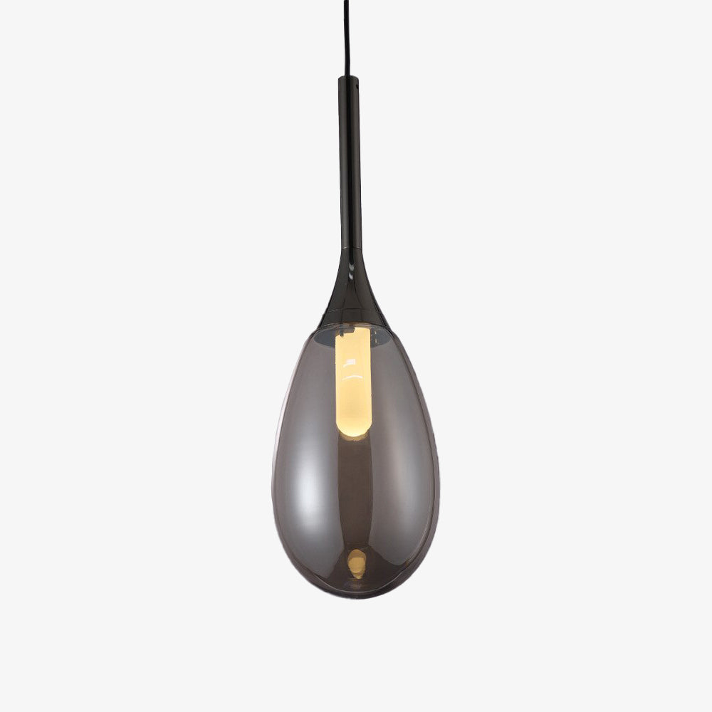 Suspension LED Saeli en verre fumé