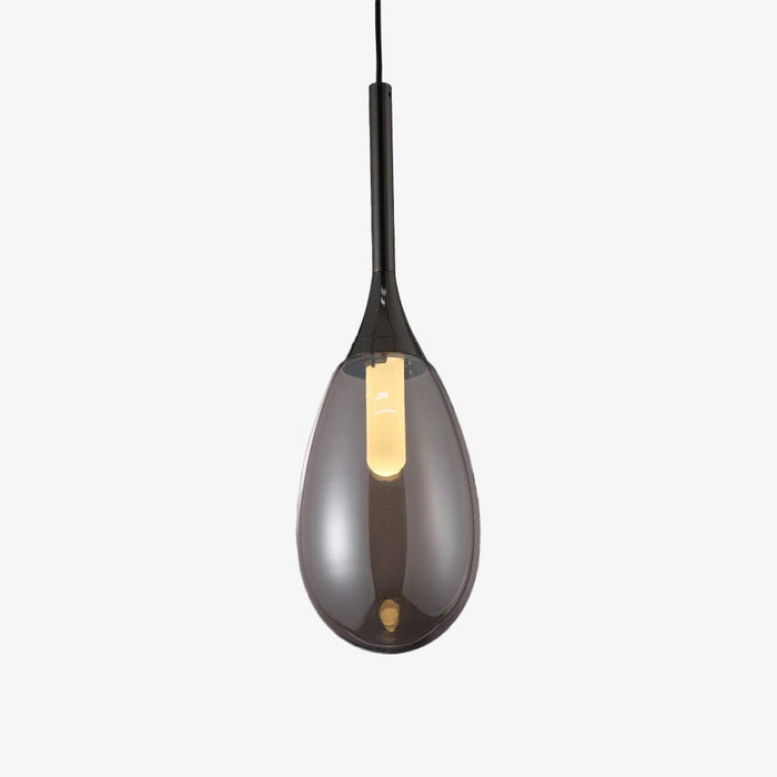 Suspension LED Saeli en verre fumé