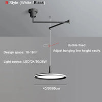 Suspension Moderne LED - Lumières Éclairage Intérieur Décor À La Maison - Bras Réglable | Marco Lucetti Style B / Blanc / 40cm 24w | Blanc chaud, pas de télécommande