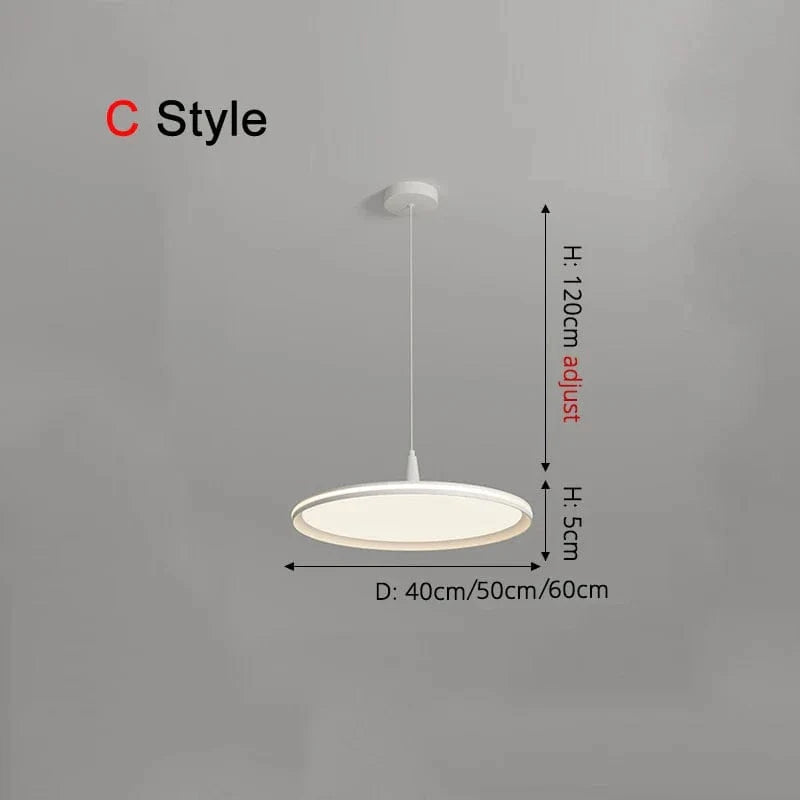 Suspension Moderne LED - Lumières Éclairage Intérieur Décor À La Maison - Bras Réglable | Marco Lucetti Style C / Blanc / 40cm 24w | Blanc chaud, pas de télécommande