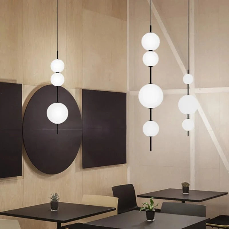 Suspension moderne LED Restaurant boule de verre Café Bar Chambre Cuisine Salle à manger Luminaire à suspension | Marco Lucetti