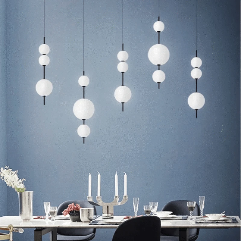 Suspension moderne LED Restaurant boule de verre Café Bar Chambre Cuisine Salle à manger Luminaire à suspension | Marco Lucetti