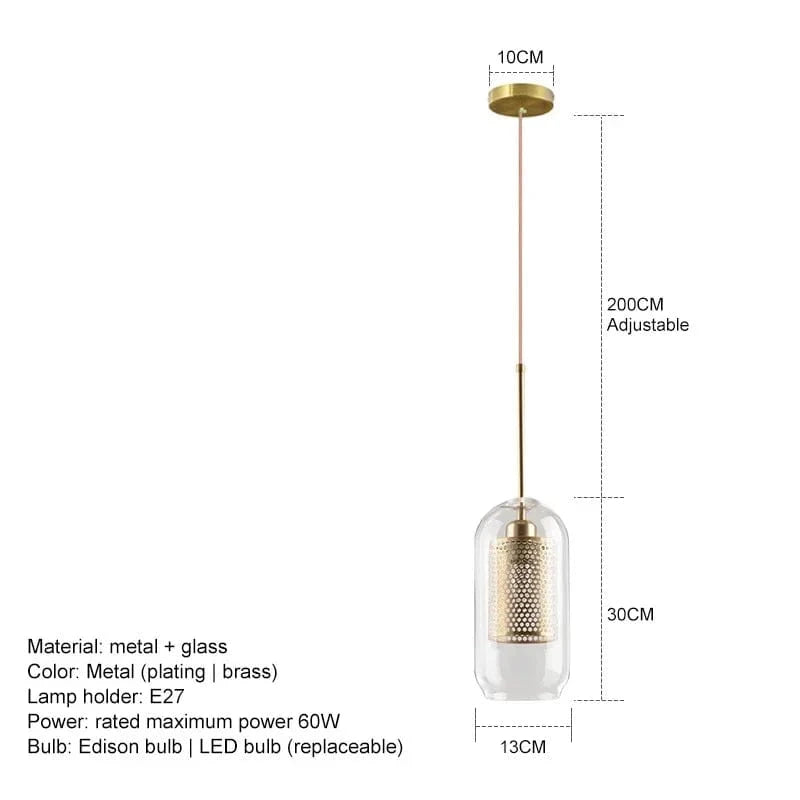 Suspension moderne nordique avec abat-jour en verre décoratif. | Marco Lucetti A clair / Blanc chaud